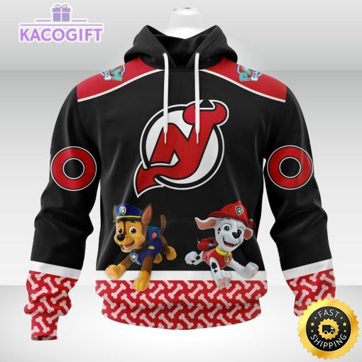 customized nhl new jersey devils hoodie special paw patrol design 3d unisex hoodie
