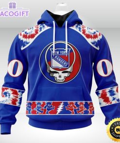 customized nhl new york rangers hoodie special grateful dead skull 3d unisex hoodie