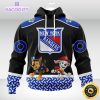 customized nhl new york rangers hoodie special paw patrol design 3d unisex hoodie