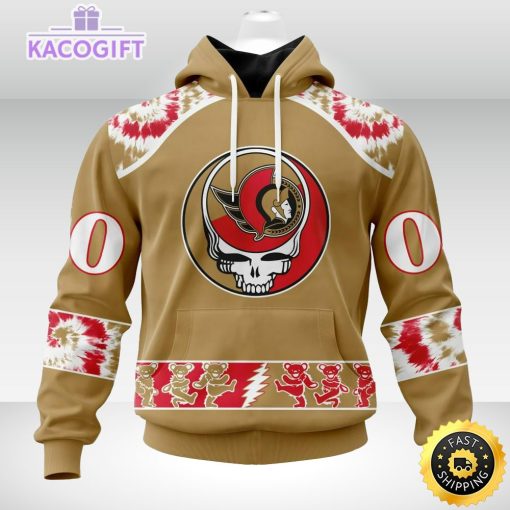 customized nhl ottawa senators hoodie special grateful dead skull 3d unisex hoodie