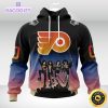 customized nhl philadelphia flyers hoodie x kiss band design 3d unisex hoodie