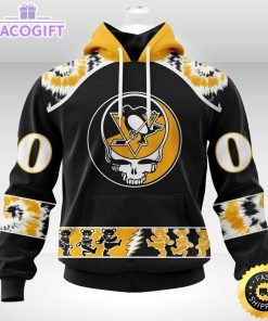 customized nhl pittsburgh penguins hoodie special grateful dead skull 3d unisex hoodie