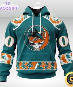 customized nhl san jose sharks hoodie special grateful dead skull 3d unisex hoodie