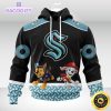 customized nhl seattle kraken hoodie special paw patrol design 3d unisex hoodie