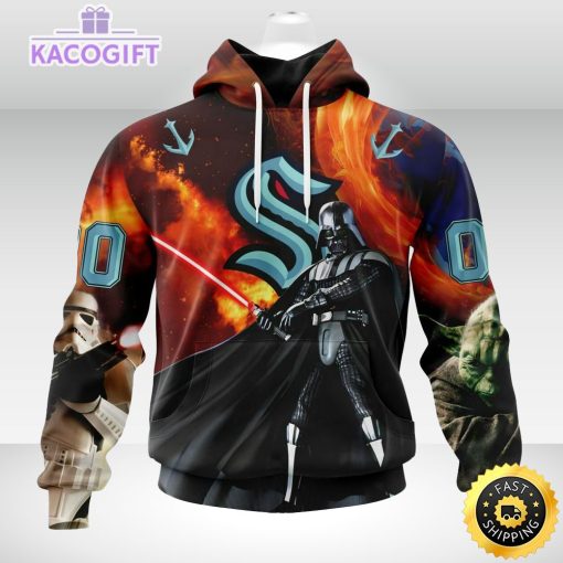 customized nhl seattle kraken hoodie specialized darth vader star wars 3d unisex hoodie