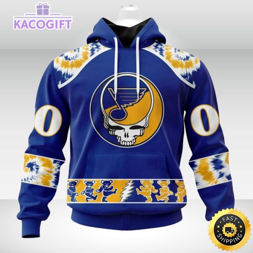 customized nhl st louis blues hoodie special grateful dead skull 3d unisex hoodie