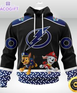 customized nhl tampa bay lightning hoodie special paw patrol design 3d unisex hoodie