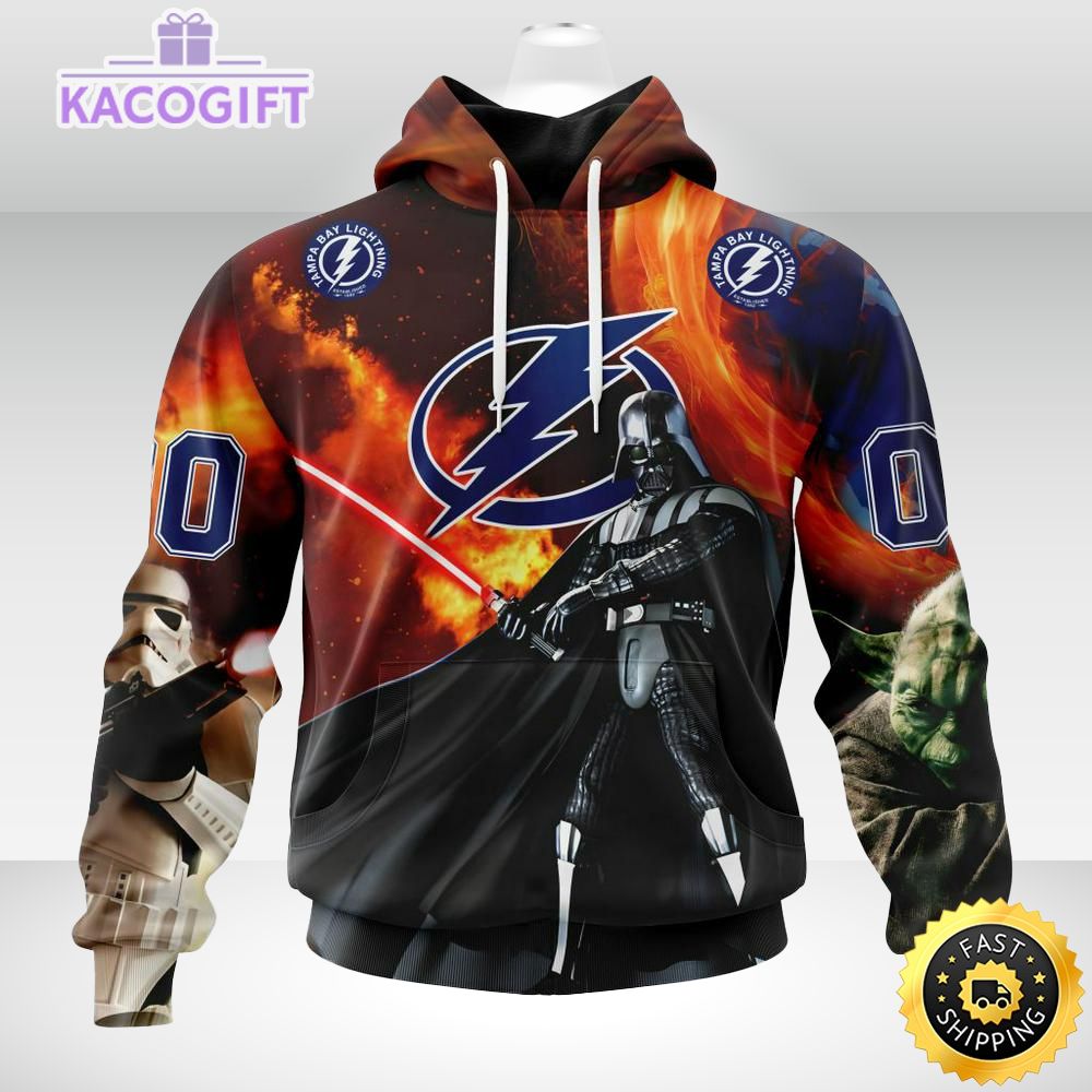 3D Customized Darth Vader Star Wars Unisex Hoodie for NHL Tampa Bay Lightning Fans