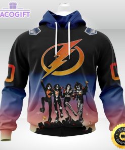 customized nhl tampa bay lightning hoodie x kiss band design 3d unisex hoodie