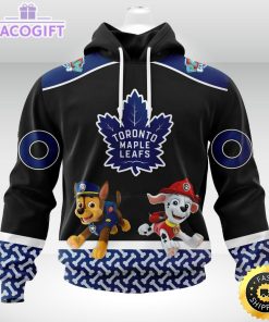 customized nhl toronto maple leafs hoodie special paw patrol design 3d unisex hoodie