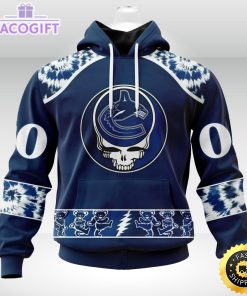 customized nhl vancouver canucks hoodie special grateful dead skull 3d unisex hoodie