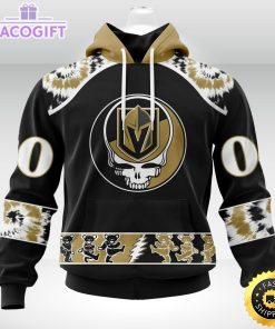 customized nhl vegas golden knights hoodie special grateful dead skull 3d unisex hoodie