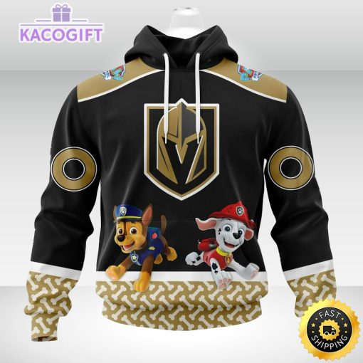 customized nhl vegas golden knights hoodie special paw patrol design 3d unisex hoodie