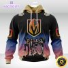 customized nhl vegas golden knights hoodie x kiss band design 3d unisex hoodie