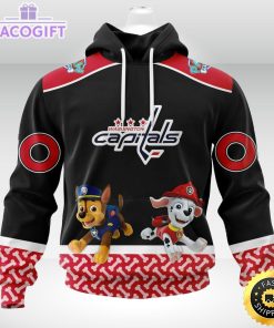 customized nhl washington capitals hoodie special paw patrol design 3d unisex hoodie