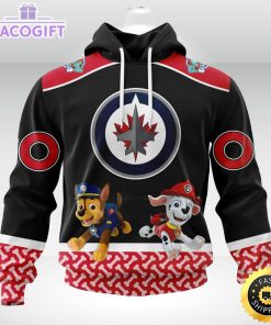 customized nhl winnipeg jets hoodie special paw patrol design 3d unisex hoodie