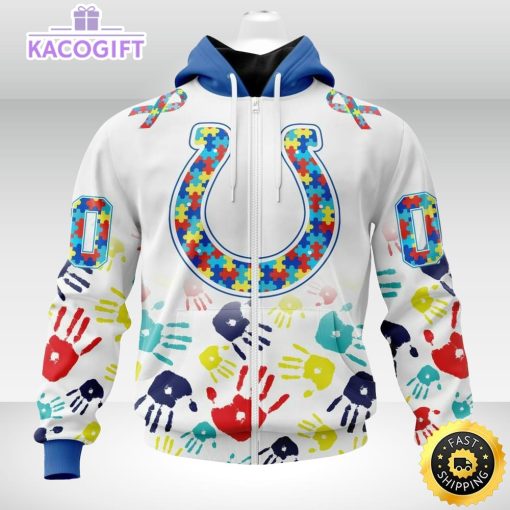 nfl autism hoodie indianapolis colts special autism awareness design 3d unisex hoodie