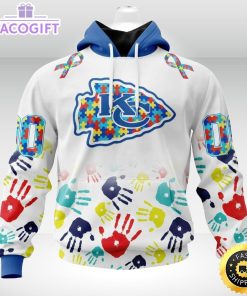 nfl autism hoodie kansas city chiefs special autism awareness design 3d unisex hoodie