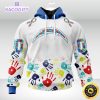 nfl autism hoodie los angeles chargers special autism awareness design 3d unisex hoodie