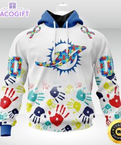 nfl autism hoodie miami dolphins special autism awareness design 3d unisex hoodie