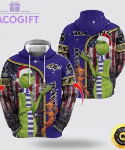 nfl baltimore ravens hoodie grinch custom 3d hoodie trending shirt