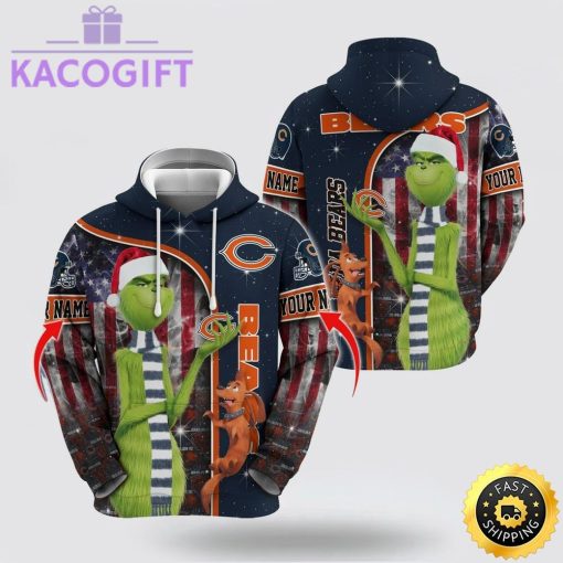 nfl chicago bears hoodie grinch custom 3d hoodie trending shirt