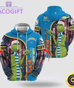 nfl los angeles chargers hoodie grinch custom 3d hoodie trending shirt