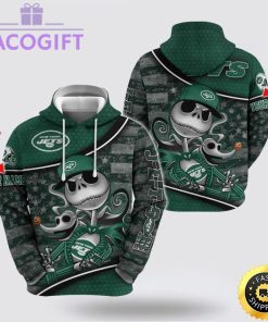nfl new york jets hoodie jack skellington custom name football 3d hoodie