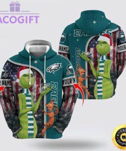 nfl philadelphia eagles hoodie grinch custom 3d hoodie trending shirt