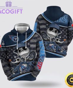 nfl tennessee titans hoodie jack skellington custom name football 3d hoodie