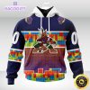 nhl arizona coyotes 3d unisex hoodie autism awareness design unisex hoodie