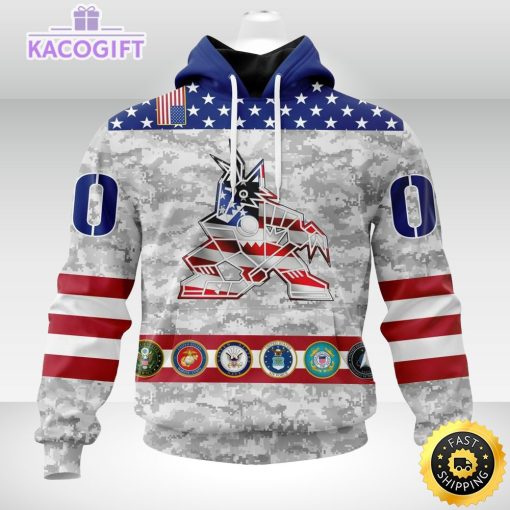 nhl arizona coyotes hoodie armed forces appreciation 3d unisex hoodie 1