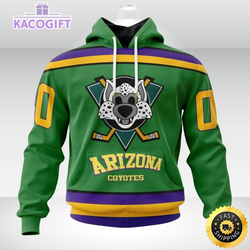 nhl arizona coyotes hoodie specialized design x the mighty ducks 3d unisex hoodie 1