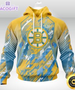 nhl boston bruins 3d hoodie mighty warrior fearless against childhood cancers