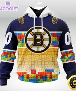 nhl boston bruins 3d unisex hoodie autism awareness design unisex hoodie 2