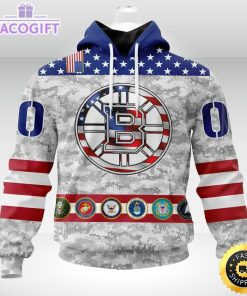 nhl boston bruins hoodie armed forces appreciation 3d unisex hoodie 2