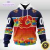 nhl calgary flames 3d unisex hoodie autism awareness design unisex hoodie 1