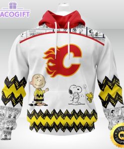 nhl calgary flames 3d unisex hoodie special snoopy design unisex hoodie 1