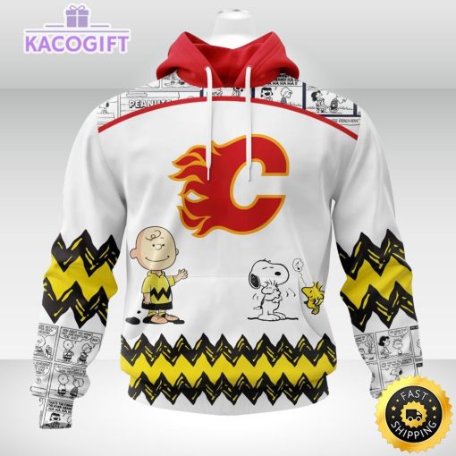 nhl calgary flames 3d unisex hoodie special snoopy design unisex hoodie