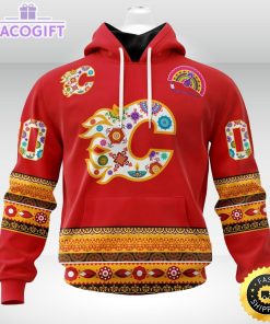 nhl calgary flames hoodie jersey hockey for all diwali festival 3d unisex hoodie 1