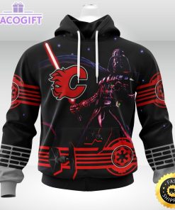 nhl calgary flames hoodie specialized darth vader version jersey 3d unisex hoodie 1
