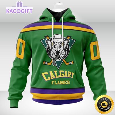 nhl calgary flames hoodie specialized design x the mighty ducks 3d unisex hoodie 2