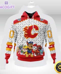 nhl calgary flames special paw patrol 3d unisex hoodie unisex hoodie