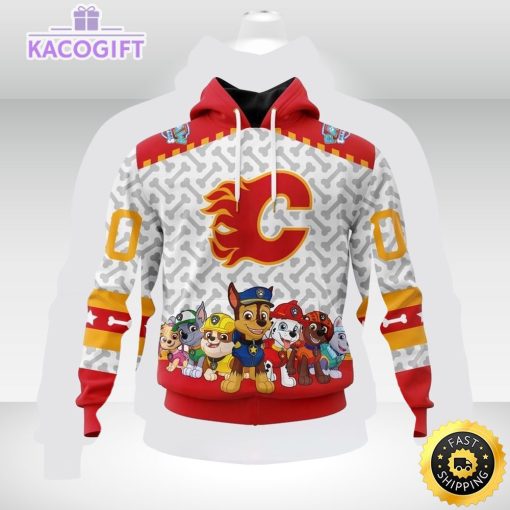 nhl calgary flames special paw patrol 3d unisex hoodie unisex hoodie