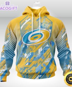 nhl carolina hurricanes 3d hoodie mighty warrior fearless against childhood cancers