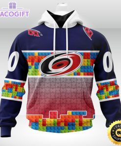 nhl carolina hurricanes 3d unisex hoodie autism awareness design unisex hoodie 1