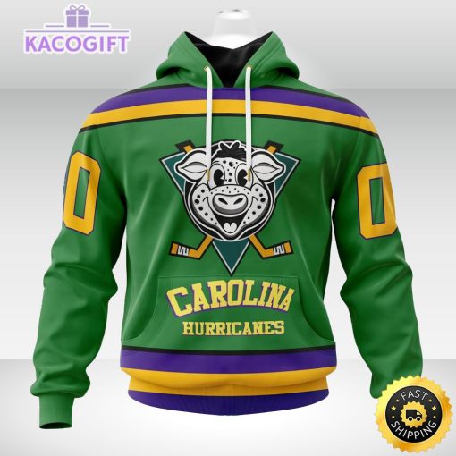 nhl carolina hurricanes hoodie specialized design x the mighty ducks 3d unisex hoodie 1