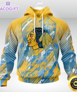 nhl chicago blackhawks 3d hoodie mighty warrior fearless against childhood cancers