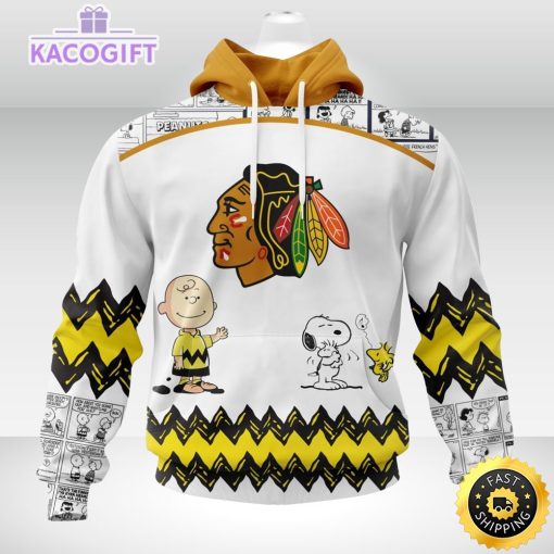 nhl chicago blackhawks 3d unisex hoodie special snoopy design unisex hoodie 2