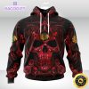 nhl chicago blackhawks hoodie special design with skull art 3d unisex hoodie 1